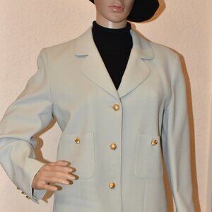 Vintage Classic Fouks Light Green French Skirt Suit US8/FR40  - New without Tags